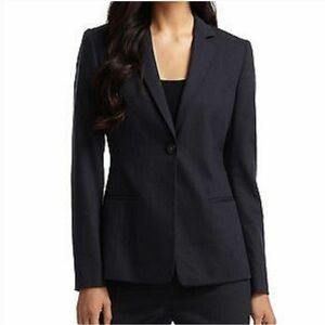 Elie Tahari Steffie Wool Blend Blazer Career Business Tailored Mid Length Sz 2